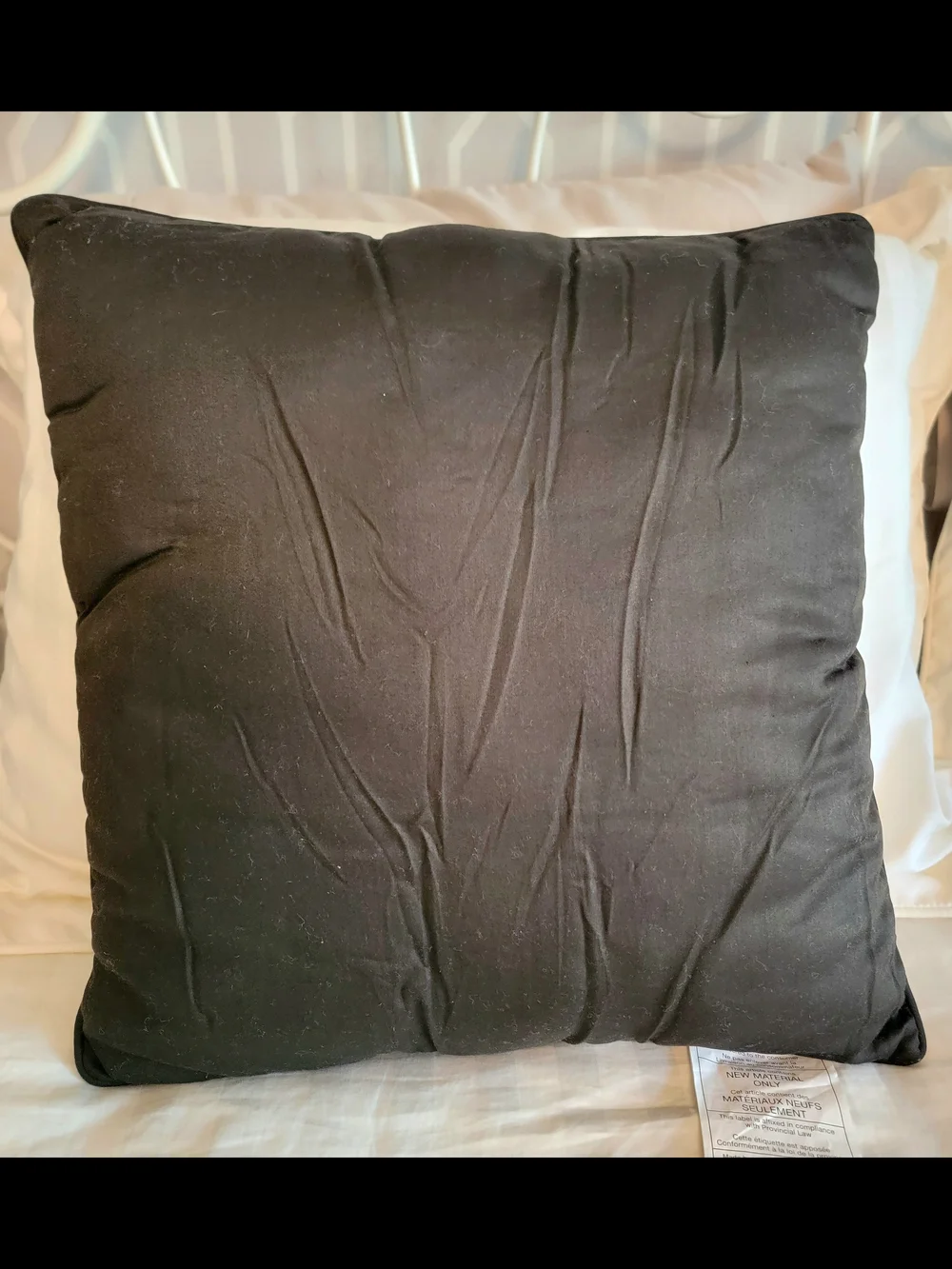 NWT Pier 1 Black Throw Pillow With Tan Outlined Roses
